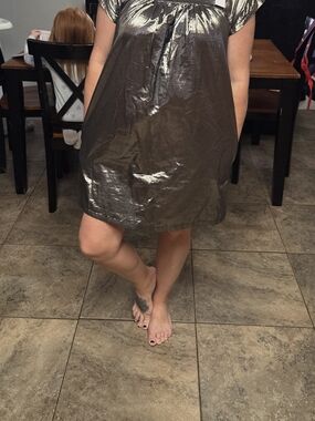 Shiny Metallic Shift Dress in Gunmetal